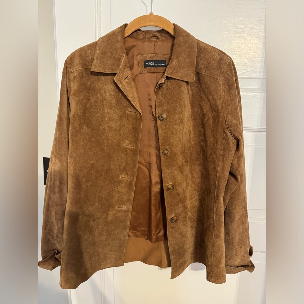 Vintage suede tan leather jacket